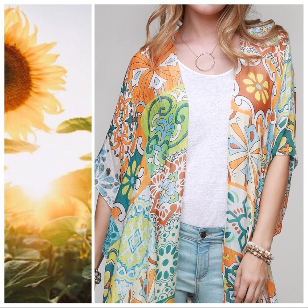 *LAST* Moroccan Tile Print Kimono - Picture 5 of 5